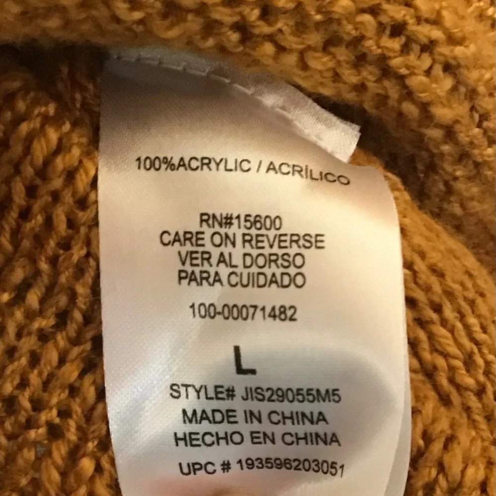 Jolt Women’s Gold V-Neck Sweater Side Ties Size Large - Picture 6 of 7